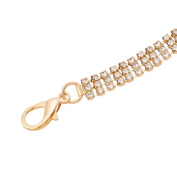 Kristall G&uuml;rtel ,100% Glaskristall und Metall, L130cm, 61g, gold