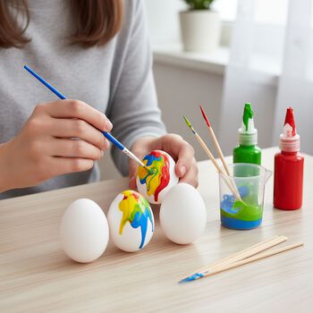 LIVMORE Acryl Pour Art DIY Set mit Deko Eiern und Farben