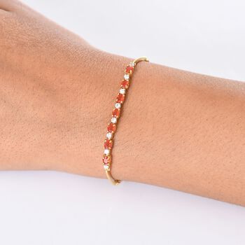 D'Joy AAA Blaze Feueropal und Zirkon 19cm Armband - 1,12 ct.