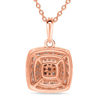 Nat&uuml;rlicher Champagner Diamant-Anh&auml;nger mit 50cm Kette - 0,50 ct.