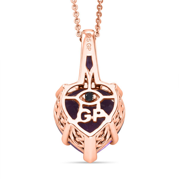 GP Amore Kollektion- AA Rose De France Amethyst, afrikanisches Amethyst und blaues Saphir Schmuckset image number 8