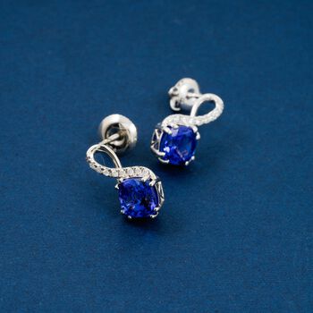 LUXORO AGI zertifiziert und gepr&uuml;ft AAAA Tansanit und VS-EF Diamant Ohrringe in 950 Platin - 2,51 ct.
