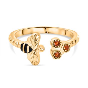 GP Trionfo Queen B Kollektion - AAA Mexikanischer Purpurroter Feueropal, Kanchanaburi Blauer Saphir Ring 925 Silber 750 Gelb Vergoldet (Gr&ouml;&szlig;e 18.00) ca. 0.06 ct