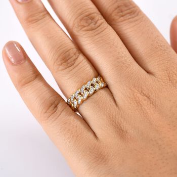 LUXURIANT SI-GH Labor Diamant Ring, 925 Silber 750 Gelbgold Vermeil - 0,25 ct.