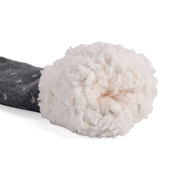 Kuschelige Sherpa Socken, Schneeflockenmuster, Grau