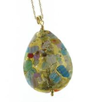 IL MURANO DI FRANCESCA- mehrfarbiger Murano aus Italien BASILICA TEARDROP Anh&auml;nger mit 45cm Kette