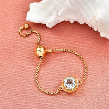 EverTrue flexibler wei&szlig;er Topas Ring, Gr&ouml;&szlig;e 17-21cm - 0,97 ct.