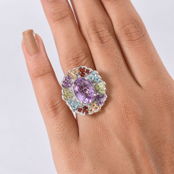D'Joy AAA Rose De France Amethyst und Multi Edelstein Ring - 8 ct. image number 3