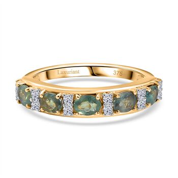 Luxuriant - AAA Alexandrit, Lab Grown Diamant Ring 375 Gold (Gr&ouml;&szlig;e 17.00) ca. 1.16 ct