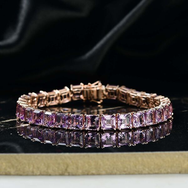D'Joy AAA Rose De France Amethyst 19cm Armband - 32,42 ct. image number 2