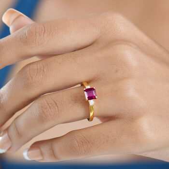 D'Joy AA afrikanischer Rubin und Moissanit Ring - 1,70 ct.