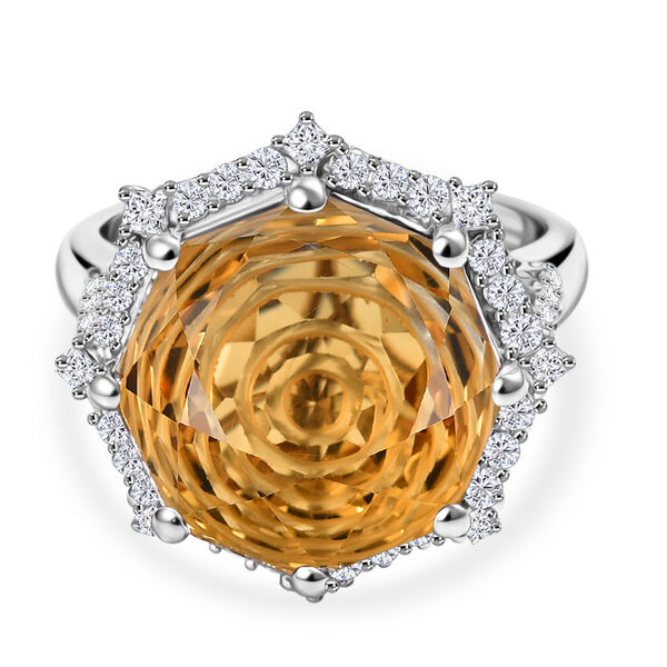 D'Joy Citrin und Moissanit Ring und Anh&auml;nger mit 50cm Kette image number 3