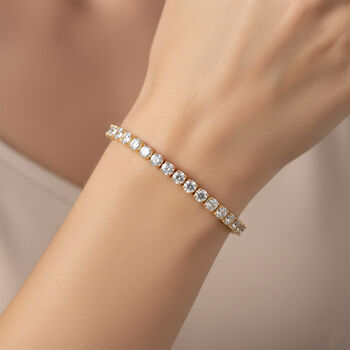 LUXURIANT SGL zertifiziertes VS-EF Labor Diamant 19cm Armband, 925 Silber vergoldet - 10 ct.