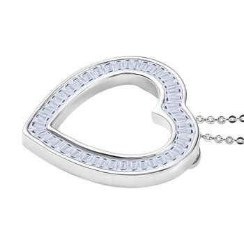 LUXURIANT VS-EF Labor Diamant Herz Anh&auml;nger mit 50cm Kette, 925 Silber rhodiniert - 2 ct.