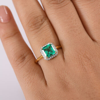 LUXURIANT Labor kolumbianischer Smaragd und SI Labor Diamant Ring - 1,70 ct.