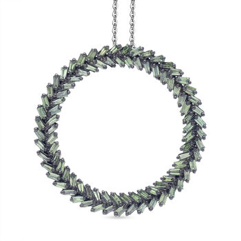 LUXURIANT SGL zertifizierter VS-EF Labor gr&uuml;ner Diamant Anh&auml;nger mit 50cm Kette - 1 ct.