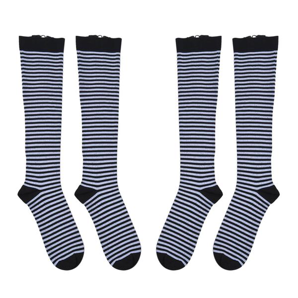 2er-Set Rei&szlig;verschluss-Socken, 38cm L&auml;nge, S/M, Schwarz-Wei&szlig;