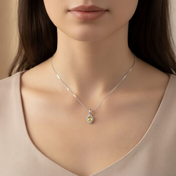 D'Joy gelber und wei&szlig;er Zirkon Anh&auml;nger - 1,04 ct.