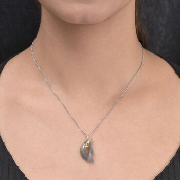 Feuer-Labradorit-Anh&auml;nger, 925 Silber ca. 16,47 ct