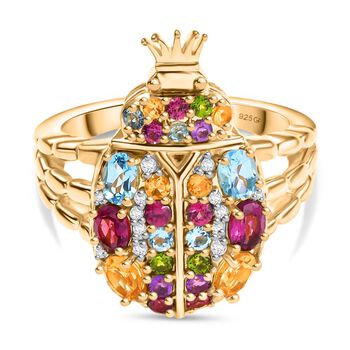 GP Trionfo Kollektion- Rhodolith Granat und Multi Edelstein Ring - 2,21 ct.