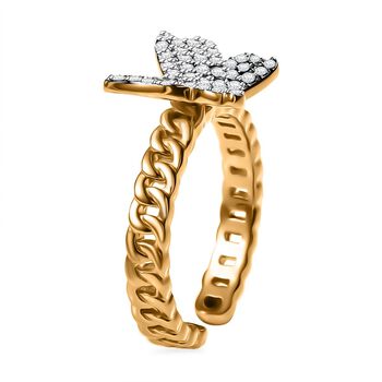 GP Trionfo Kollektion Wei&szlig;er Diamant Ring 925 Silber 750 Gelbgold Vermeil (Gr&ouml;&szlig;e 19.00) ca. 0.33 ct