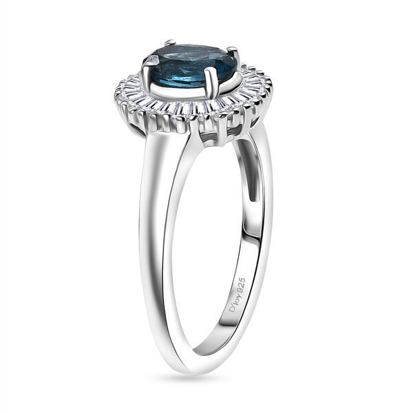 D'Joy London Blau Topas, Moissanit Ring 925 Silber rhodiniert (Gr&ouml;&szlig;e 18.00) ca. 1.42 ct image number 5