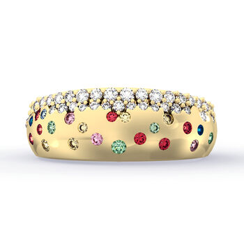 CLARTE Sul Mare - AA Mehrfarbiger Saphir Ring, 925 Silber vergoldet, (Gr&ouml;&szlig;e 18.00) ca. 0.78 ct