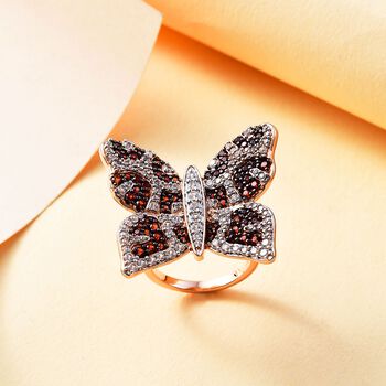 GP Trionfo Kollektion -Wei&szlig;er und brauner Zirkon und Kanchanaburi blauer Saphir-Ring - 3,30 ct.