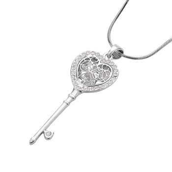 Wei&szlig;er Kristall-Anh&auml;nger mit Kette - 1 ct.