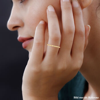 Gelber Diamant Ring, 925 Silber Platiniert und Gelbgold Vermeil, (Gr&ouml;&szlig;e 18.00) ca. 0.25 ct