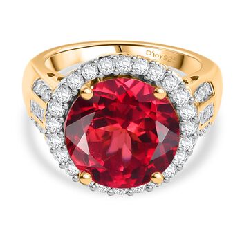 D'Joy Labor Padparadscha Saphir und Moissanit Ring - 9,22 ct.