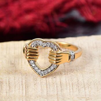 LUXURIANT SI Labor Diamant Ring, 925 Silber 750 Gelbgold Vermeil - 0,24 ct.