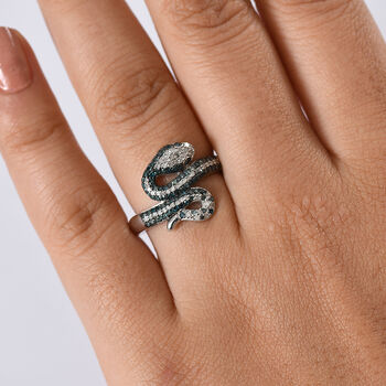 GP Trionfo Kollektion-Blauer Diamant, Kanchanaburi Blauer Saphir Ring 925 Silber rhodiniert (Gr&ouml;&szlig;e 18.00) ca. 0.50 ct