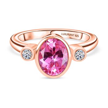 LUXURIANT AAA Labor Rosa Saphir und Labor Diamant Ring - 2,70 ct.