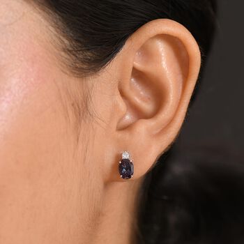 AAA Lab Grown Alexandrit, Lab Grown Diamant Ohrringe 417 Gold ca. 3.00 ct