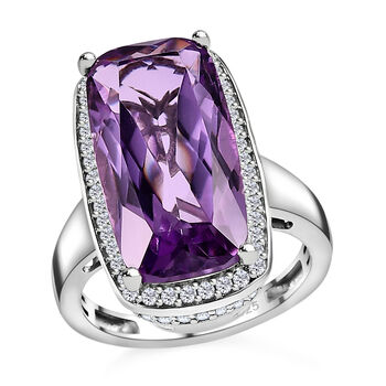 Rosa Amethyst und Zirkon Ring - 12,06 ct.