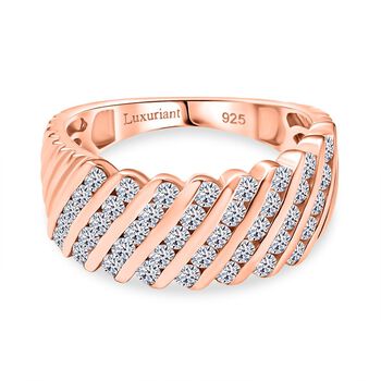 LUXURIANT DIAMOND - Lab Grown Diamant VS-EF SGL zertifiziert  Ring 925 Silber 750 Ros&eacute;gold Vermeil (Gr&ouml;&szlig;e 17.00) ca. 1,00 ct