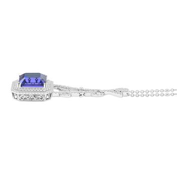 Chairman's Vault Collection - zertifiziert und gepr&uuml;ft RHAPSODY AAAA Tansanit und VS-EF Diamant Anh&auml;nger mit 45cm Kette in 950 Platin - 24,86 ct.