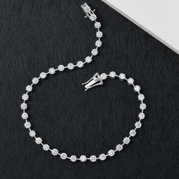 LUXURIANT IGI zertifiziertes VS-EF Labor Diamant 19cm Armband in 375 Wei&szlig;gold - 4 ct.