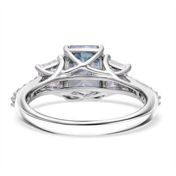 LUXURIANT DIAMOND - Lab Grown Blauer Diamant VS-EF, Lab Grown Diamant VS-EF IGI zertifiziert Ring 950 Platin (Gr&ouml;&szlig;e 19.00) ca. 3.26 ct