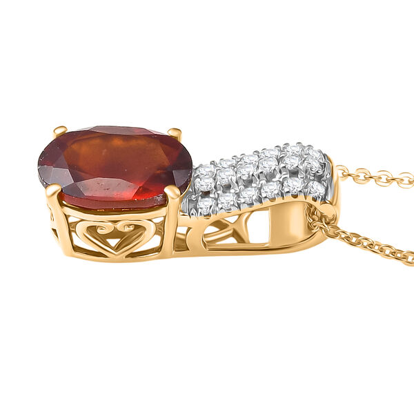 D'Joy AAA Hessonit Granat und Zirkon Ring und Anh&auml;nger mit 50cm Kette image number 4