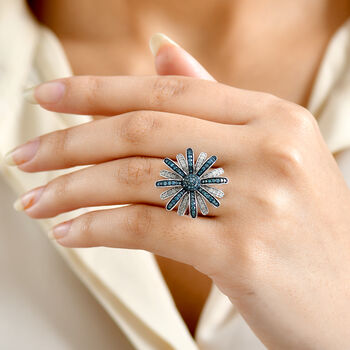 D'Joy blauer und wei&szlig;er Diamant Ring - 1 ct.