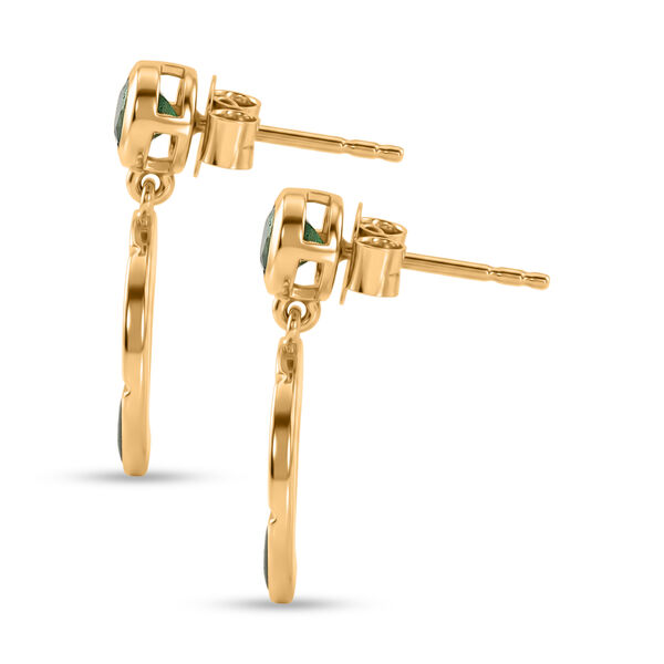 D'Joy AAA Kagem Sambischer Smaragd Ohrringe 925 Silber 750 Gelbgold vermeil ca. 0.93 ct image number 3