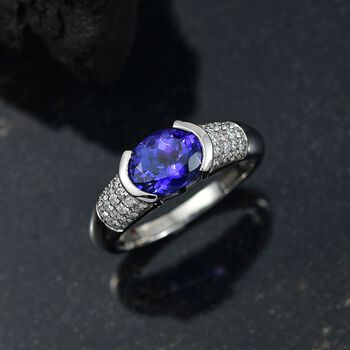 RHAPSODY AAAA Tansanit und VS Diamant Ring in 950 Platin - 2,53 ct.
