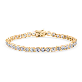 LUXURIANT SGL zertifiziertes VS-EF Labor Diamant 19cm Armband, 925 Silber vergoldet - 10 ct.