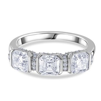 RADIANTA GRA zertifiziert Moissanit (D-VVS) Ring 925 Silber rhodiniert (Gr&ouml;&szlig;e 18.00) ca. 2.06 ct