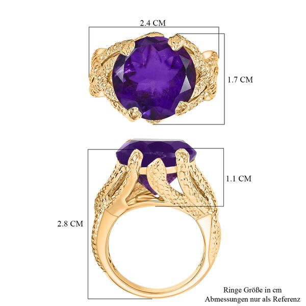 Afrikanischer Amethyst Ring Messing (Gr&ouml;&szlig;e 18.00) ca. 9,76 ct image number 7