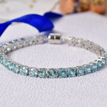 D'Joy AAA blaues Zirkon 19cm Armband - 33,95 ct.