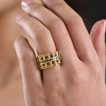 GP Royal Art D&eacute;co Kollektion- Kanchanaburi blauer Saphir Ring - 0,46 ct.