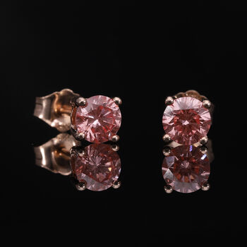 LUXURIANT 1 ct. SGL zertifizierte VS rosa Labor Diamant Ohrringe in 585 Ros&eacute;gold